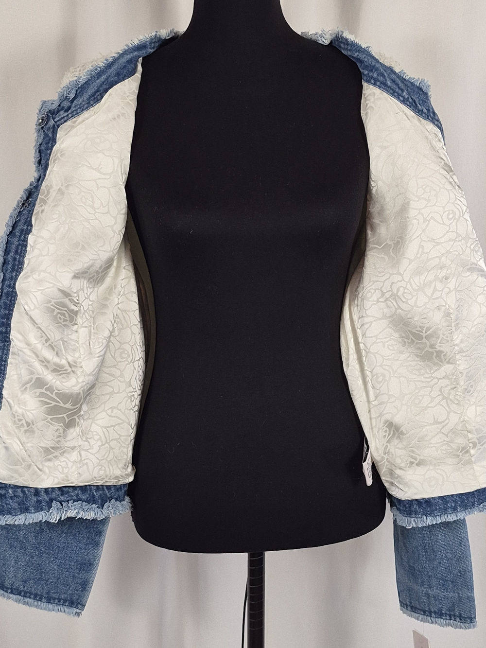 Nanette Lepore Tweed & Frayed Denim Jacket w/ Metallic Thread Sequins - Size XL - Picture 11 of 16